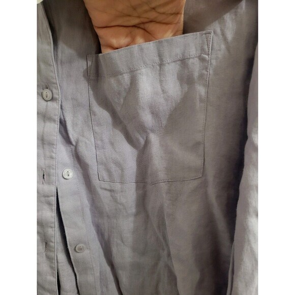 The Drop India 100% Linen Shirt Lilac Size XXL Business Office Career Spring NEW - Picture 6 of 10